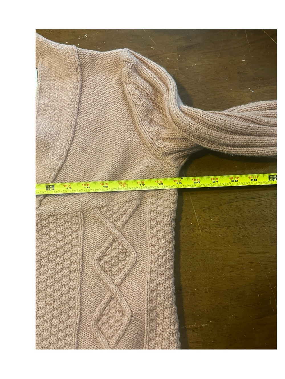 Natural Reflections Shawl Collar Terracotta Pink V-Neck Textured Button Sweater - Picture 7 of 7
